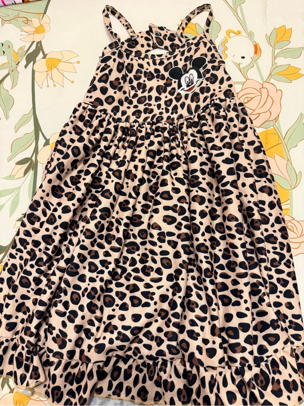 Mickey Leopard Print girls dress size 10/12